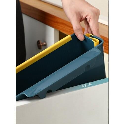 Multifunction Wall-mounted Folding Trash Can Household Cabinet Hanging Storage Trash Basket Creative Classification Hanging ash