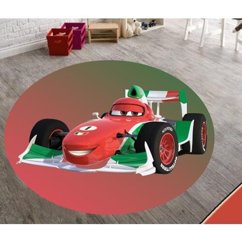 Lightning McQueen 6Patterned Round Carpet, Non Slip Floor Carpet, Area Rug