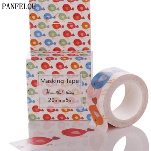 PANFELOU 2CMx5M chicken cartoon Stickers border masking adhesive line paper washi tape DIY Scrapbooking Hand account