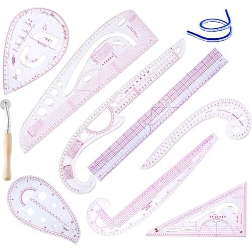 10pcs/Set Sewing Ruler Tailor Set Curve Ruler Drawing Tailor Ruler DIY Yardstick Design Craft for Clothing Sewing Tool