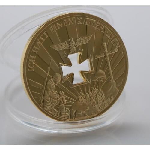 German Gold Commemorative Coin Eagle Cross Ich Hatt Einen Kameraden Hollow Coins Collectable