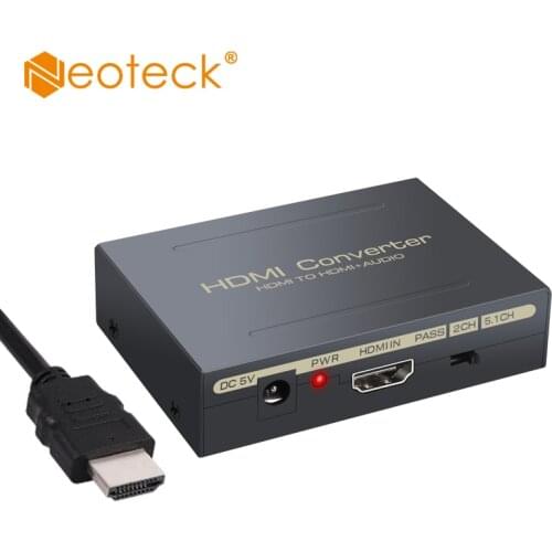 Neoteck 4K HDMI Audio Extractor HDMI TO HDMI Optical Spdif Toslink Converter Adapter Splitter Digital to Analog Stereo R/L Audio
