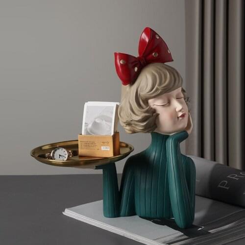 Nordic Moden Girl Resin Art Statue Home Decoration Sculpture Home Decoration Living Room Decor Tabletop Figurines Crafts Gifts