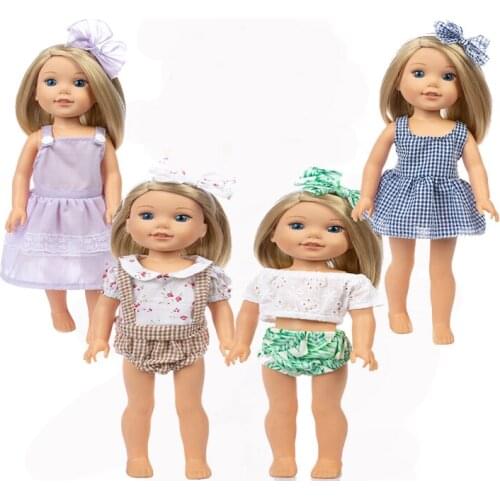 Dress+Hairbrand clothes American girl doll clothes fits for 14.5" american girl doll best gift