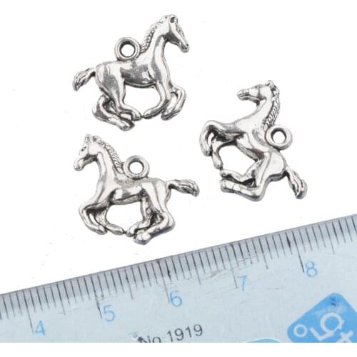 Pendants Charms Accessories Jewelry Making DIY Findings Handcrafts Silver Plated Animal Horse Run Supplier New Arrive 19mm 30pcs