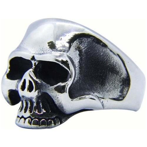 Holiday Gift 316L Stainless Steel Mens Ladies 4 colors Skull Biker Ring Bad Ass Jewelry Punk Style Skull Ring Offer Drop Ship