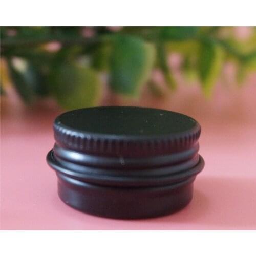 5g Black Empty Round Aluminum Box Metal Tin Cans 5ml Black Containers Cosmetic Cream DIY Refillable Jar Tea Aluminum Pot