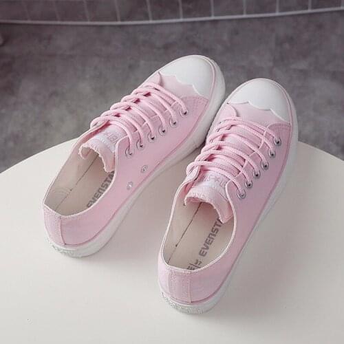 QWEDF Women Sneakers White Vulcanized Shoes Lace Up Round Toe Casual Women Shoes Fashion Women Shoes Footwear Size 35-40 X10-16