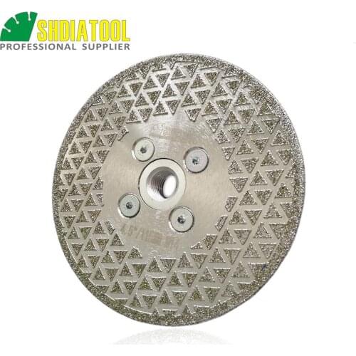 SHDIATOOL 4.5" Electroplated diamond cutting grinding disc Both side coated M14 flange granite marble saw blade Diamond Wheel