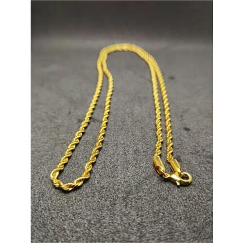 Steel Gold Color Auger 70cm Thin Chain Necklace 'parker