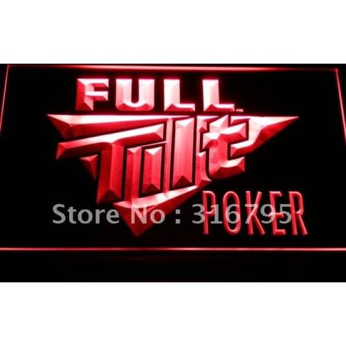 E049 Full Tilt Poker LED Neon Light Signs with On/Off Switch 20+ Colors 5 Sizes to choose