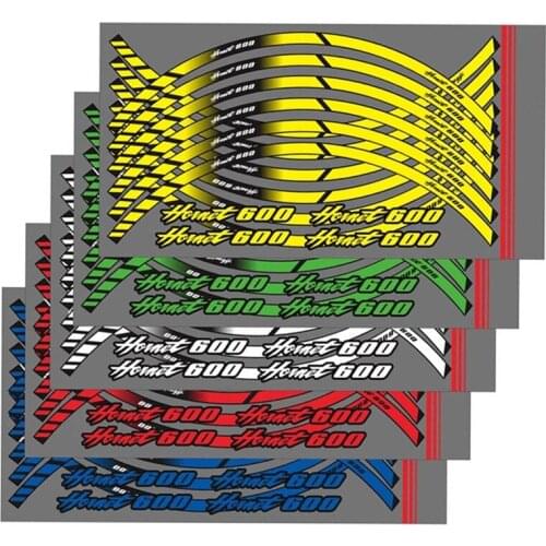 HORNET600 Motorcycle 12 X Thick Edge Outer Rim Reflective Sticker Stripe Wheel Decals For HONDA HORNET 600 HORNET600 logo