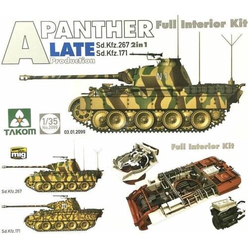 TAKOM 1/35 2099 Panther Ausf.A (SdKfz.171) Late Production [Full Interior Kit]