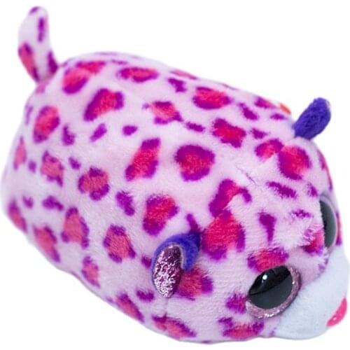 Ty Beanie Boo Big Eyes 4" 10 cm Purple Leopard Stackable Screen Clean Stuffed Toy Plush Peas Animal Doll Christmas Birthday Gift