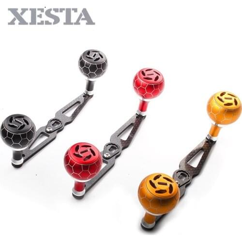 XESTA Fishing Reels handle fit for daiwa reels Double Alloy Knob Carbon Fiber Rocker Stainless Steel Shaft New arrival