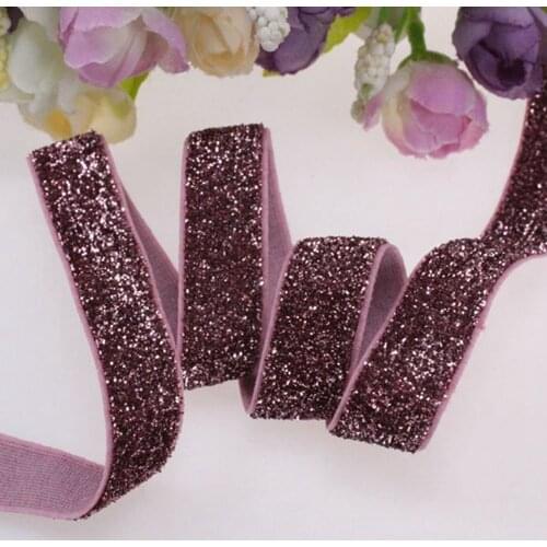 5/8" frosted glitter elastic PT-6 for accessaries, 150yards/roll