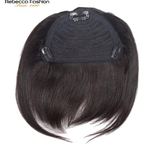 Clip In Human Hair Bangs Full mechanism Made Fringe Hair Pieces Brazilian Straight Remy Hair Toupees Toppers For Hair Loss