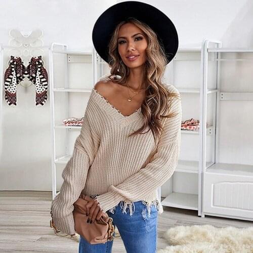 Autumn And Winter Clothes Woman vintage Solid color Sweaters V-neck Long Sleeve top Winter Blouses For fall 2021 womens fashion