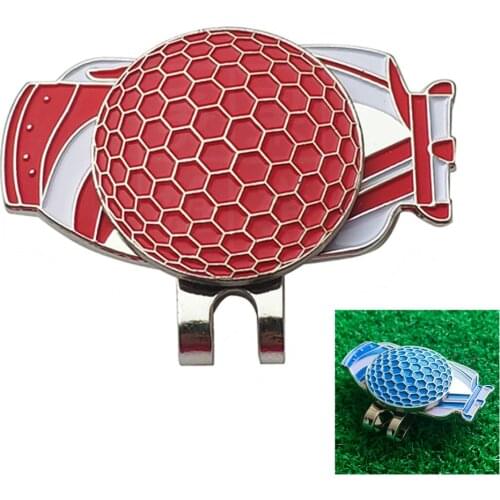 1pc golf ball marker red blue putter club golf bag cap clip golf ball mark new design for golfer gift professional golf tranning