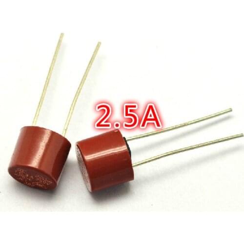 100pcs Full NEW Cylindrical Fuse 2.5A/250V 382 Cylindrical Plastic Fuse T2.5A Slow Fuse LCD TV Power Board Commonly Used