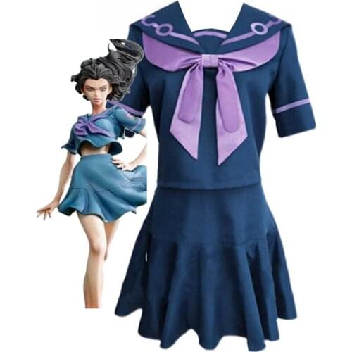 Anime JoJos Bizarre Adventure Cosplay Costume Women Sailor Suits JOJO Outfits Full Set Custom Made