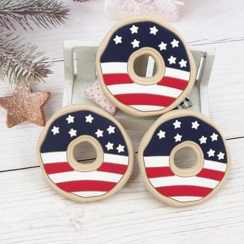 Chenkai 5PCS BPA Free Silicone Deer Teether Cartoon Baby Silicone Pacifier For DIY Infant Necklace Teething Chains