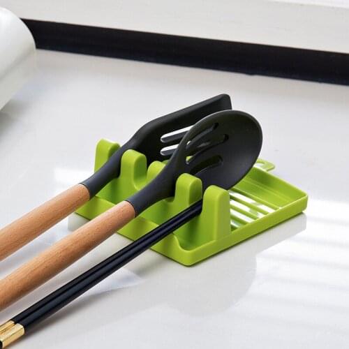 Spoon Holders Fork Spatula Rack Shelf Organizer Plastic Spoon Chopsticks Holder Non-slip Pad For Kitchen Accessories Utensil