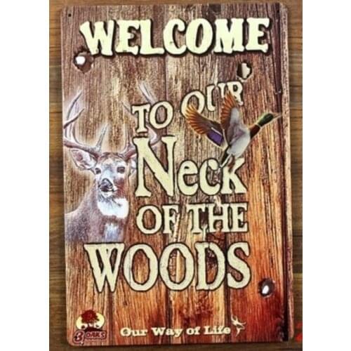 Welcome To Our Neck of The Woods ,Animal Painting ,Wall Art Home Wall Decor ,Logo Plaque