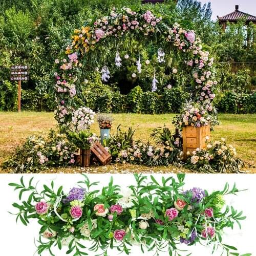 Customize DIY wedding arch backdrop road lead flower row artificial silk flower wall arch decor for party hotel ceremony wall