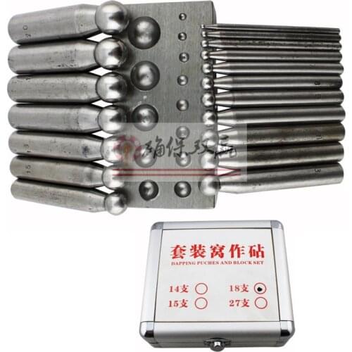 Jewellery making 18 Piece Steel Dapping Doming Punch Set Jewelry Shaping Foriming Tool