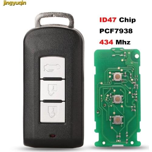 Jingyuqin Remote Car Key Control 434MHZ ID47 PCF7938 For Mitsubishi Eclipse Cross Outlander ASX LANCER Pajero Sport 3 Button Fob