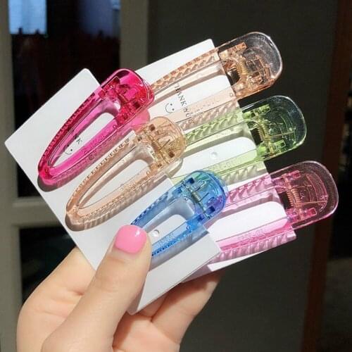 Korea Candy Color Transparent Hairpin Summer Girl Duckbill Clip Temperament Side Clip Plastic Hairpin Women Hair Accessories