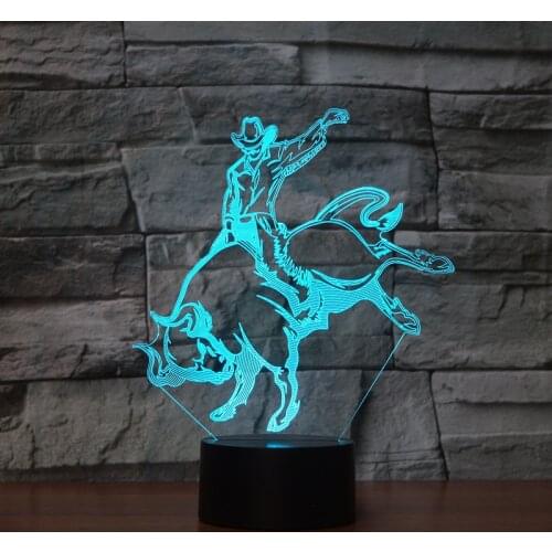 Creative Electronic Products Usb Table Lamp Colorful 3D Night Lamp Bullfighting New Style Table Lamps For Living Room
