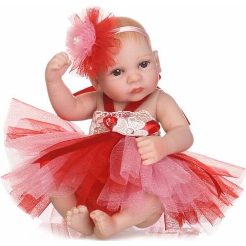 Lovely girl reborn baby dolls 26cm mini size full silicone body reborn babies dolls toys for children bebe gift reborn