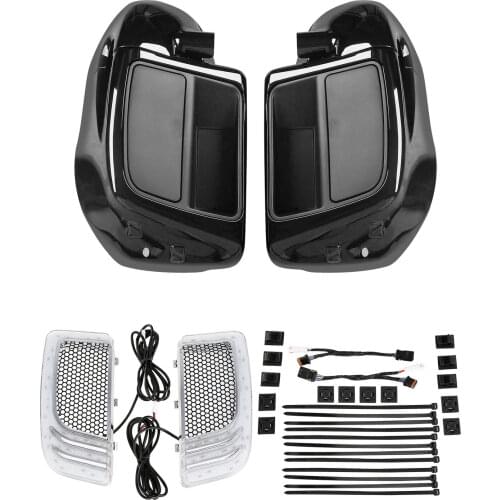 Motorcycle Lower Vented Fairing + 6.5" Speaker Box Pod For Harley Touring Road King Street Electra Glide Ultra 2014-2019