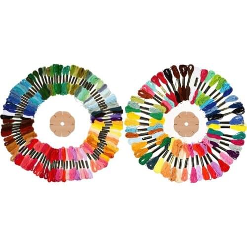 New Embroidery Threads Wooden Floss Bobbins Set,Sewing Thread Embroidery Thread Cards for Craft DIY Cross Stitch