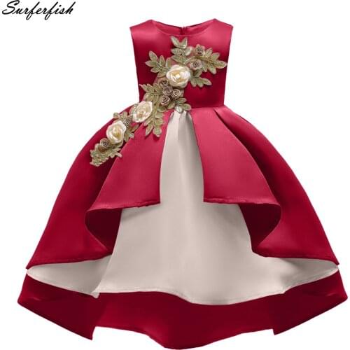 New Autumn girls dress Princess Flowers X-mas Halloween Holiday Wedding Birthday Baby Party Flowers Dress 2 Colors