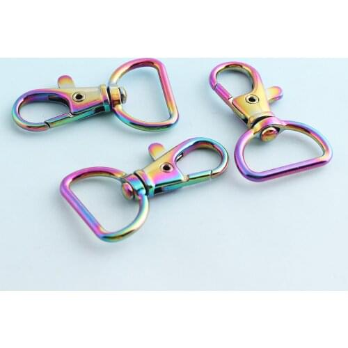 Rainbow Swivel Clasp 20mm Metal Lanyard Snap Hook Lobster Clips Dog Collar Strap Buckles DIY Bag Leash Hardware