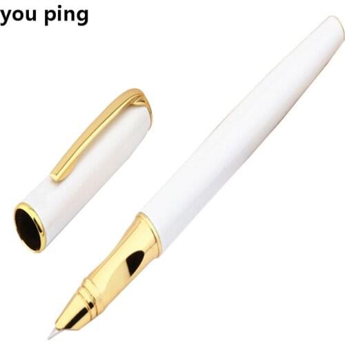 You high quality 7023 White Business office Smooth fine nib Fountain Pen New
