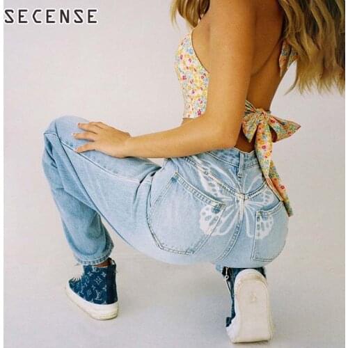 Женские прямые джинсы SECENSE China At AliExpress