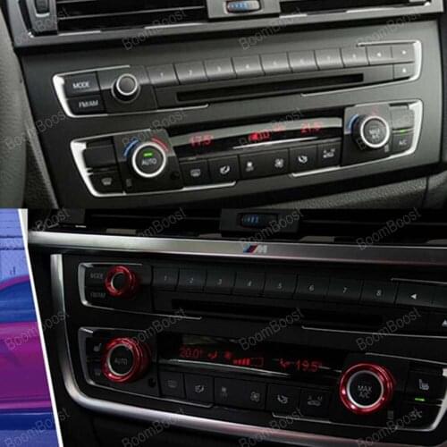 Car styling For BMW 1234 series 3GT high equipment decoration Air Condition Knob Ring Button Cover trim 3 Colors