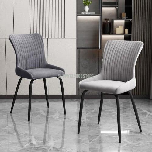 Dining chair home Nordic modern minimalist makeup chair stool chair backrest iron light luxury negotiation restaurant dining tab