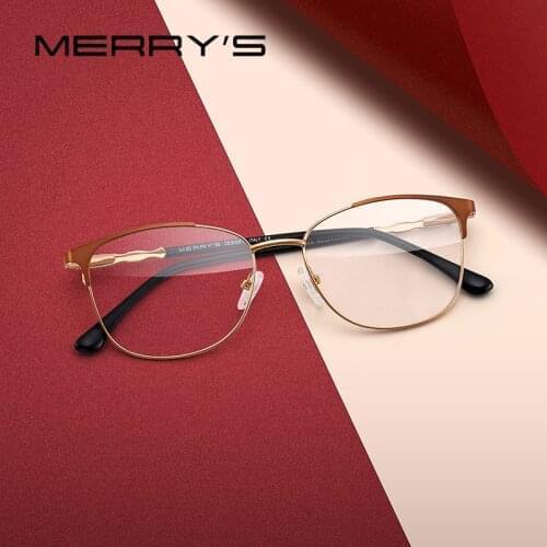 MERRYS Women Retro Cat Eye Glasses Frame Ladies Fashion Eyeglasses Eye Prescription Optical Eyewear S2015