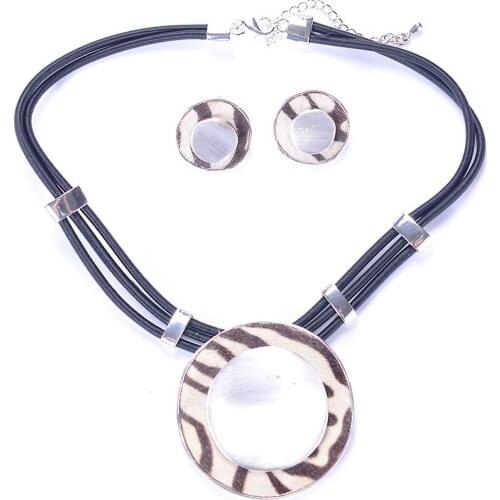 6sets Womens Vintage Retro Lleather Gold and Silver African Jewelry sets Necklace + Earrings Wedding Party sets 2017