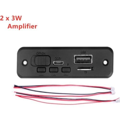 2*3W Amplifier Bluetooth 5.0 Car MP3 Player Decoder Board 5V Wireless FM Radio Module TF USB Handsfree Call