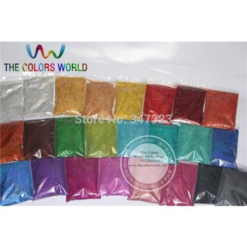 24 Laser Holographic Colors 0.1MM fine Glitter Powder for nail decoration and others DIY Accessories