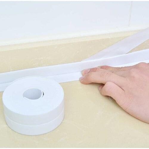 3.2 Meters Bathroom Shower Sink Bath Sealing Strip Tape White PVC Self adhesive Waterproof Wall sticker for Bathroom Kitchen