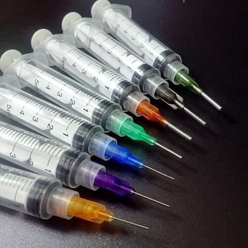 30pcs 5ml Industrial Syringes with plastic Mixed size Blunt Tip Fill Dispensing Needle