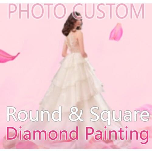 5D DIY Diamond Painting Photos Custom Full Round/Square Picture of Rhinestones Diamond Embroidery Baby Wedding and Parents gift