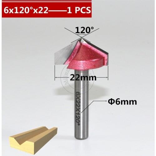 6mm*120degree*22mm,CNC Tungsten steel 3D V bit,CNC machine tool,PVC,MDF,Acrylic,Carbide end mill,woodworking insert router bit